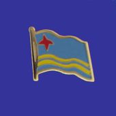 Aruba Lapel Pin (Single Waving Flag)
