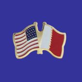 Bahrain Lapel Pin (Double Waving Flag w/USA)