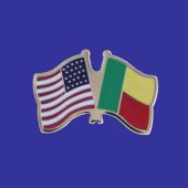 Benin Lapel Pin (Double Waving Flag w/USA)