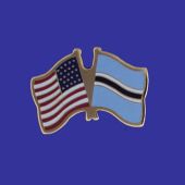 Botswana Lapel Pin (Double Waving Flag w/USA)