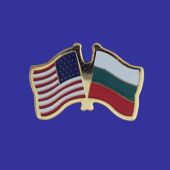 Bulgaria Lapel Pin (Double Waving Flag w/USA)