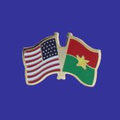 Burkina Lapel Pin (Double Waving Flag w/USA)