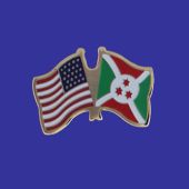 Burundi Lapel Pin (Double Waving Flag w/USA)