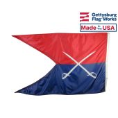 Cavalry Guidon Flag (Red/Blue Crossed Swords) - 3x5'