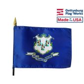 Connecticut State Stick Flag - 4x6"
