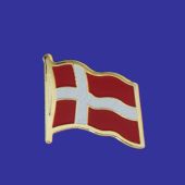 Denmark Lapel Pin (Single Waving Flag)