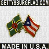 Dominica & Puerto Rico Lapel Pin (Double Waving Flags)