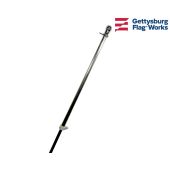  OVERSIZED FLAGPOLE - 1.25" DIAMETER BY 6' - SINGLE PIECE ALUMINUM WITH SPINNING RINGS
