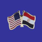 Egypt Lapel Pin (Double Waving Flag w/USA)