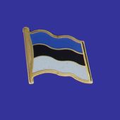Estonia Lapel Pin (Single Waving Flag)