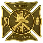 Fire Department Premium 6" Bronze Grave Marker 