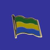Gabon Lapel Pin (Single Waving Flag)