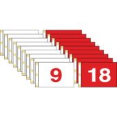 Golf Flag Set 1-18 (Red & White) - 14x20" 