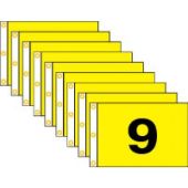 Golf Flag Set 1-9, (Black on Yellow) - 14x20"