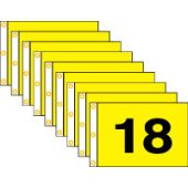 Golf Flag Set 10-18 (Black on Yellow) - 14x20"
