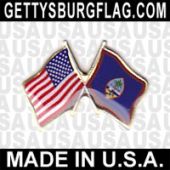 Guam Lapel Pin (Double Waving Flag w/USA)