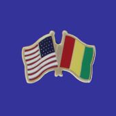 Guinea Lapel Pin (Double Waving Flag w/USA)