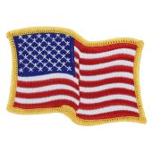American flag waving patch, 2.5x3.5" left