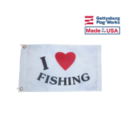 I Love Fishing Boat Flag