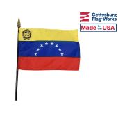 Venezuela Stick Flag (with Seal)