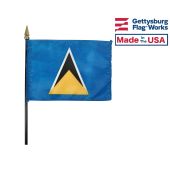 St. Lucia Stick Flag - 4x6"
