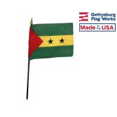 Sao Tome & Principe Stick Flag - 4x6"