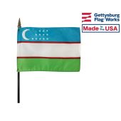 Uzbekistan Stick Flag - 4x6"