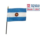 Argentina Stick Flag (with seal) - 4x6"