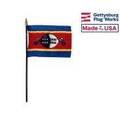 Swaziland Stick Flag - 4x6"