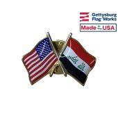 Iraq Lapel Pin (Double Waving Flag w/USA)