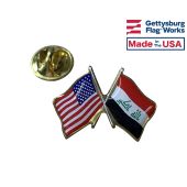 Iraq Lapel Pin (Double Waving Flag w/USA)