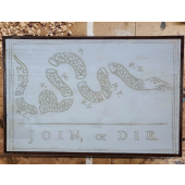 "Join or Die" Hand-Made Wood Carving Wall Art