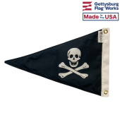 Jolly Roger Triangle Pennant - 12x18" Boat Flag