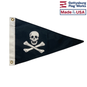 Jolly Roger Triangle Pennant - 12x18" Boat Flag