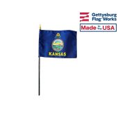 Kansas State Stick Flag - 4x6"