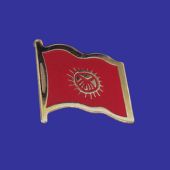 Kyrgyzstan Lapel Pin (Single Waving Flag)