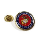 Marine Corps Round Lapel Pin-Blue
