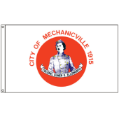 City of Mechanicville Flag (New York, USA), Header & Grommets - 3x5'