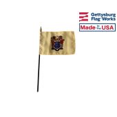 New Jersey State Stick Flag - 4x6"