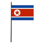 North Korea Stick Flag - 4x6"