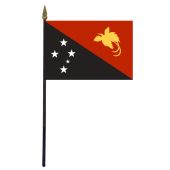 Papua New Guinea Stick Flag - 4x6"