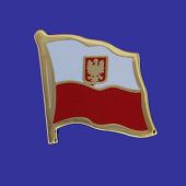 Poland Ancestral Lapel Pin (Single Waving Flag)