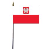 Polish Ancestral Stick Flag (with Eagle)