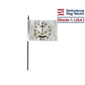 Rhode Island State Stick Flag - 4x6"
