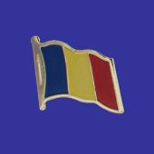 Romania Lapel Pin (Single Waving Flag)
