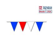 Patriotic Red/White/Blue Triangle Pennant Strings - 9x12" Pennant Size