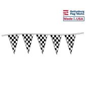 Black & White Checkered Triangle Pennant Strings