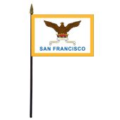 San Francisco City Stick Flag (CA, USA) - 4x6"