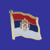 Serbia (seal design) Lapel Pin (Single Waving Flag)
