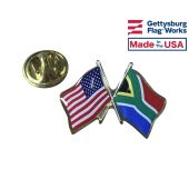 South Africa Lapel Pin (with US Flag)